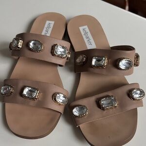 KellParker Women's khaki
Sandals with Crystal Accents